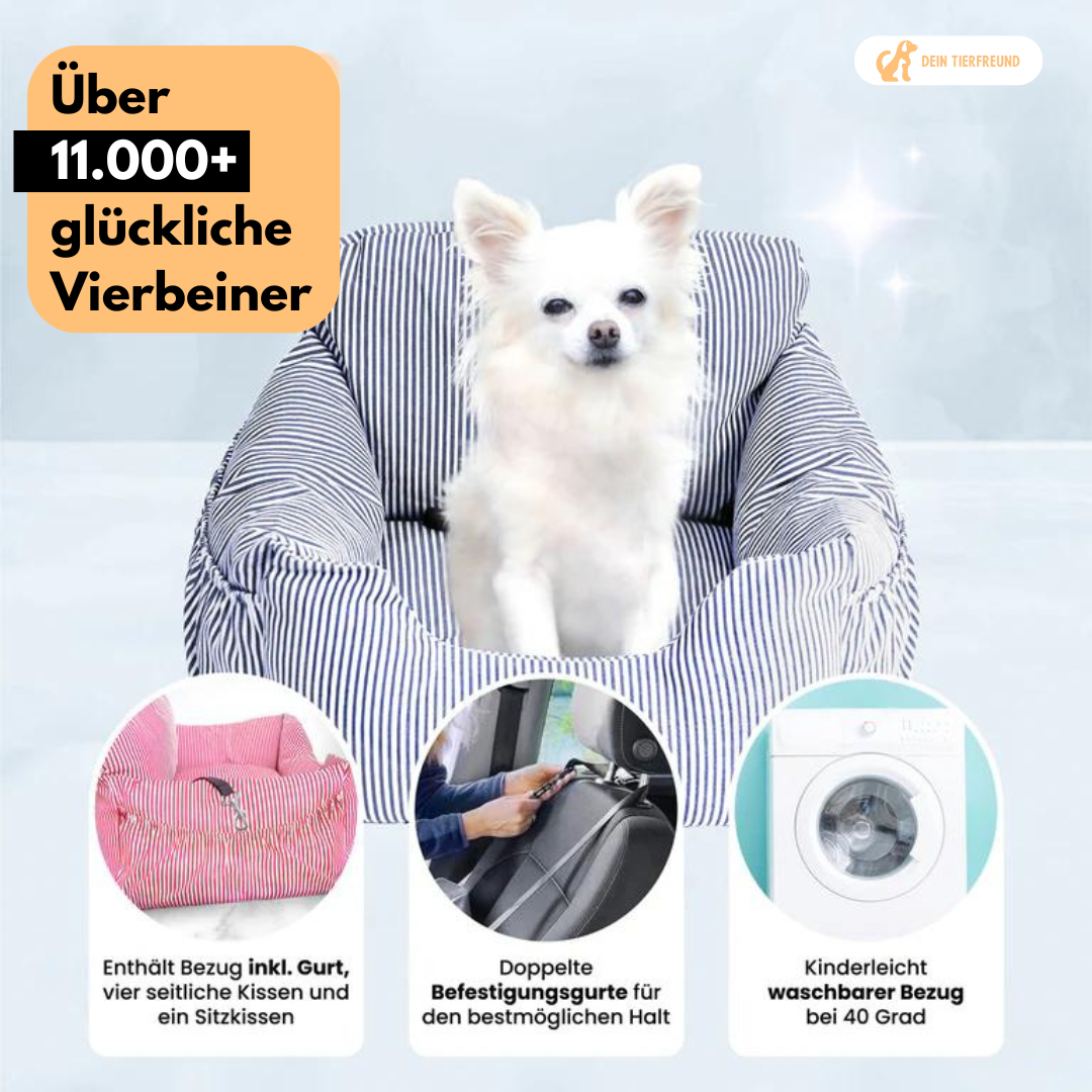 Premium Auto Hundekorb inkl. Sicherheitsgurt